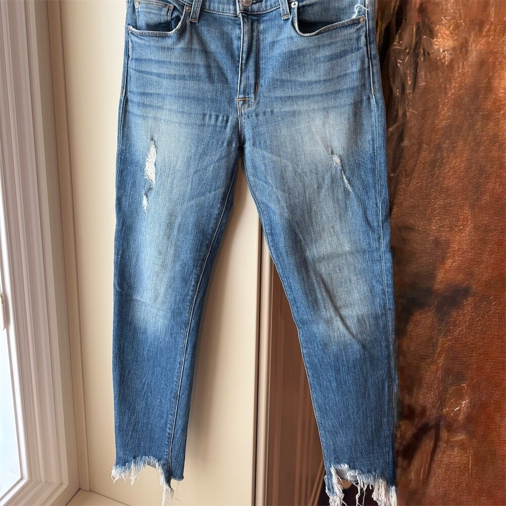 Hudson Jeans Womens Size 30 Blue High Rise Skinny Light Wash Distressed